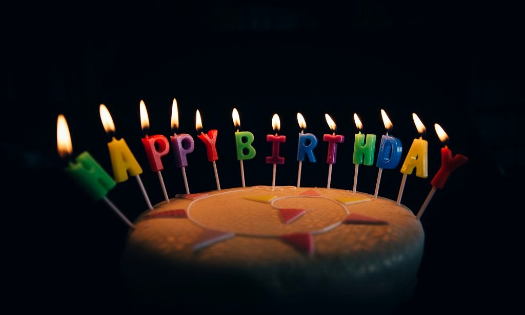 Birthday cake with candles