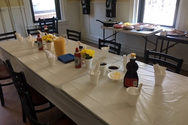 Tables set for brunch