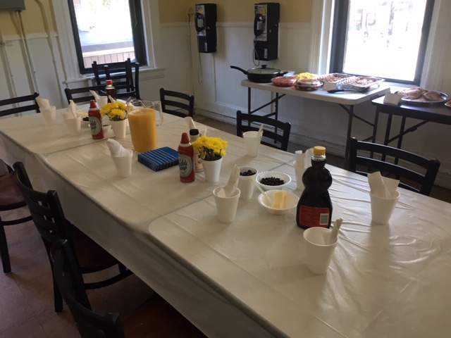 Tables set for brunch