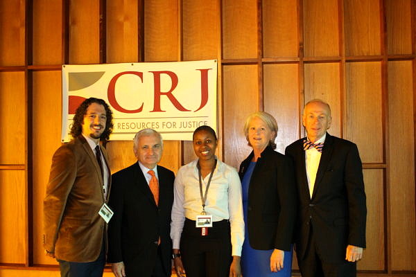 Sen. Reed posing for a photo with CRJ staff